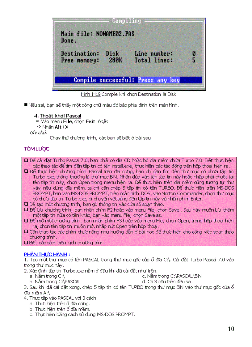 image for page Tin học GIỚI THIỆU CHƯƠNG TRÌNH PASCAL