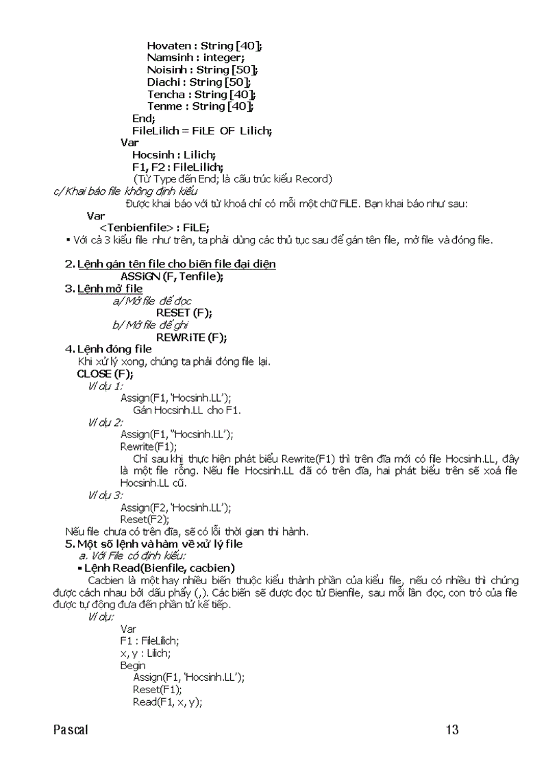 image for page Tin học KIỂU DỮ LIỆU CÓ CẤU TRÚC FILE