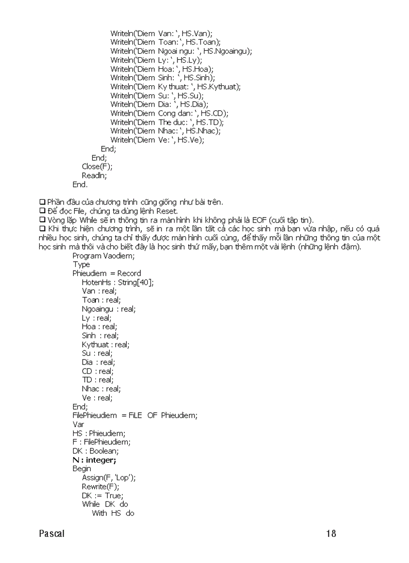 image for page Tin học KIỂU DỮ LIỆU CÓ CẤU TRÚC FILE