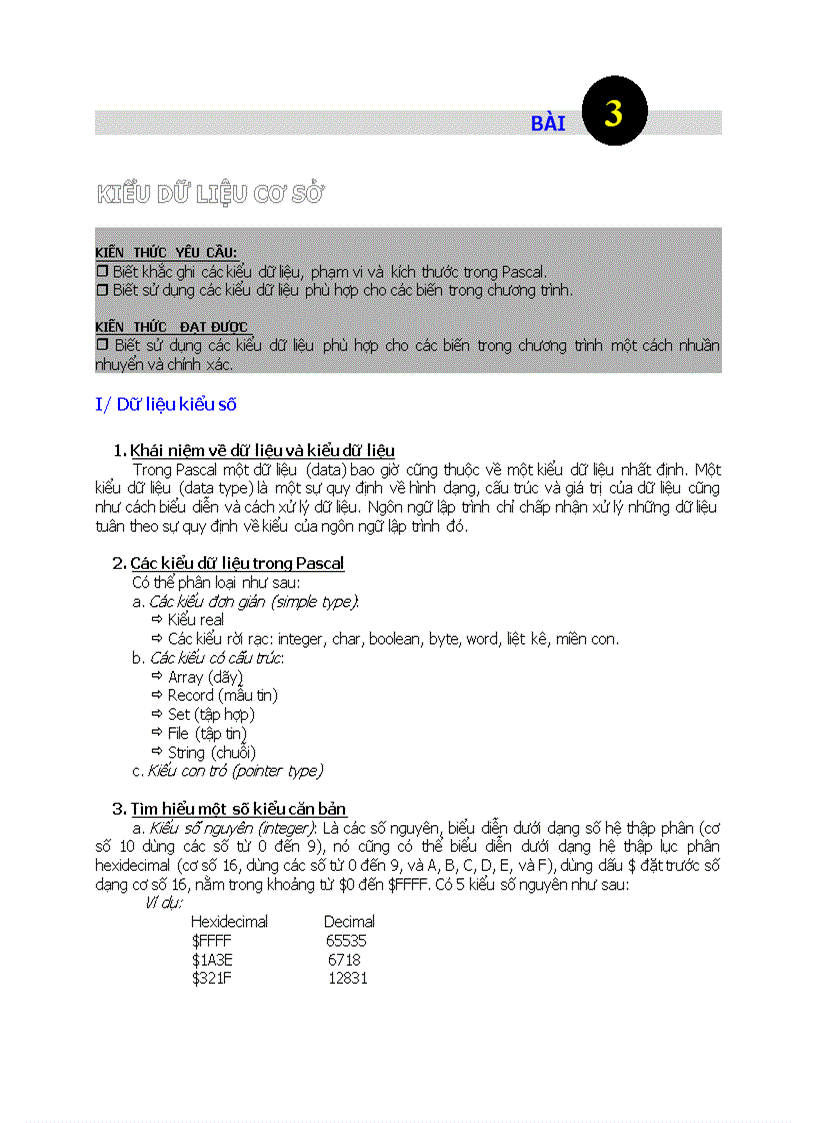 image for page Tin học KIỂU DỮ LIỆU CƠ SỞ