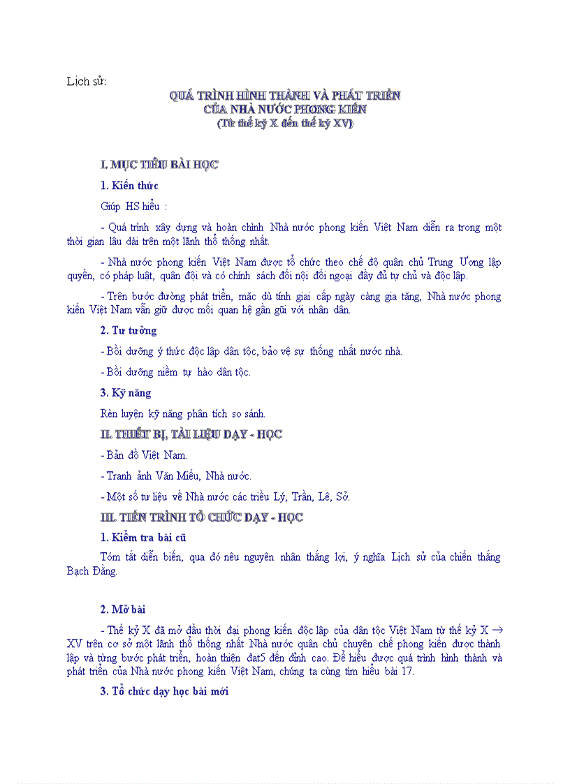 image for page Lịch sử QUÁ TRÌNH HÌNH THÀNH VÀ PHÁT TRIỂN CỦA NHÀ NƯỚC PHONG KIẾN Từ thế kỷ X đến thế kỷ XV