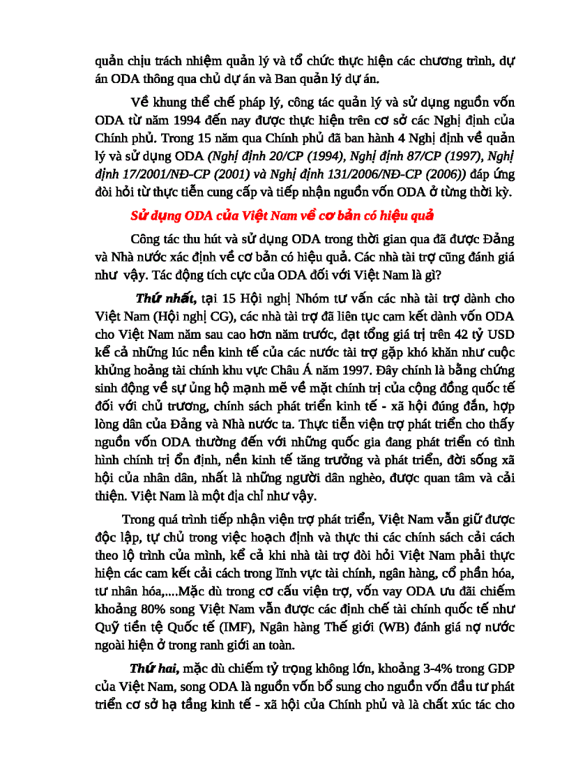 image for page Tổng quan về ODA ở việt nam trong 15 năm