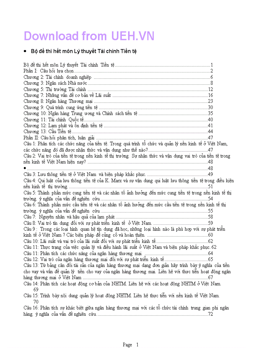 image for page Đề thi tài chính tiền tệ