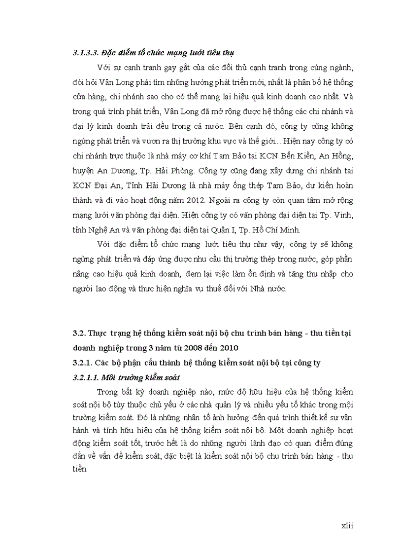 image for page Tìm hiểu hệ thống kiểm soát nội bộ chu trình bán hàng thu tiền tại công ty TNHH đầu tư phát triển Vân Long