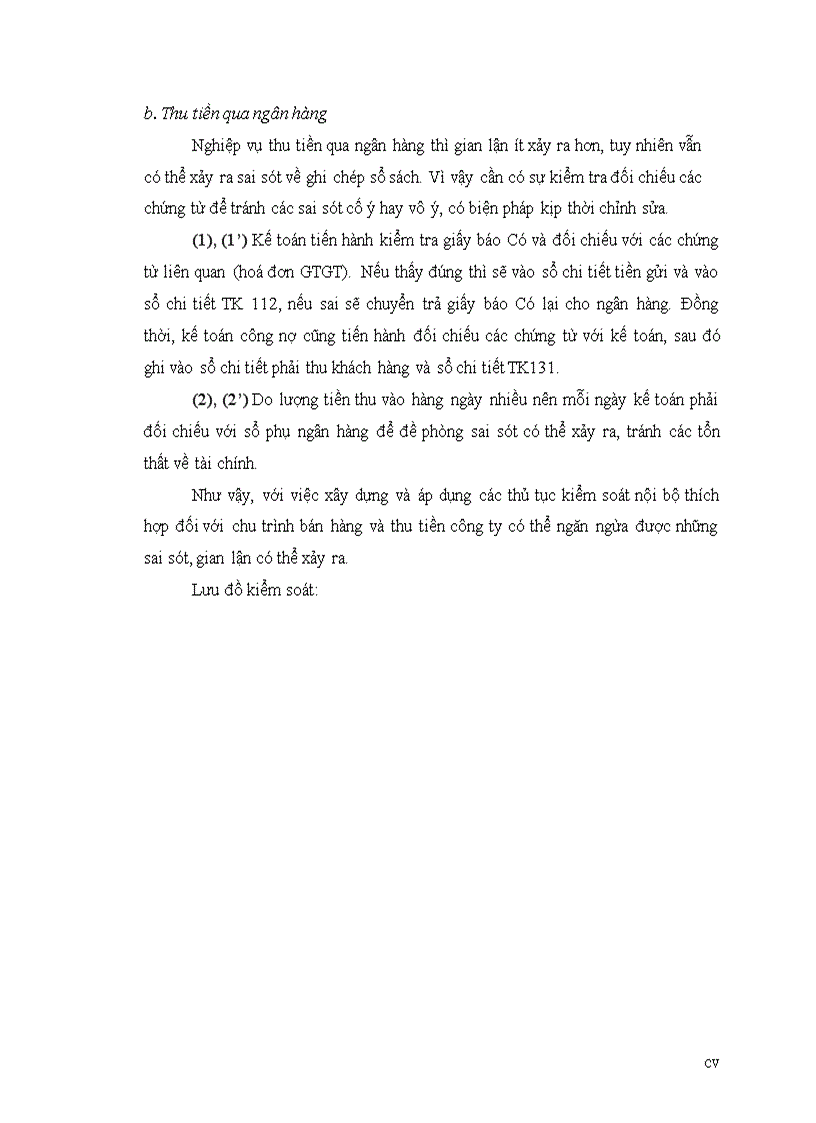 image for page Tìm hiểu hệ thống kiểm soát nội bộ chu trình bán hàng thu tiền tại công ty TNHH đầu tư phát triển Vân Long