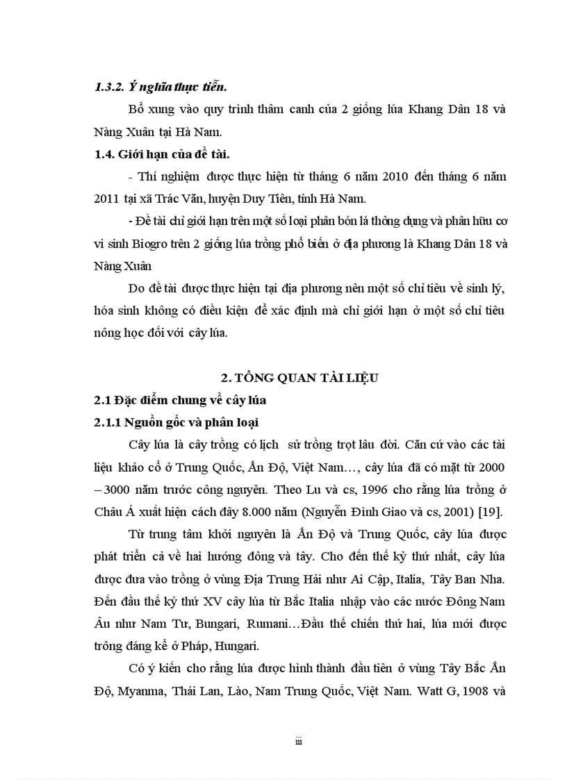 image for page Nghiên cứu ảnh hưởng của phân bón lá và chế phẩm vi sinh Biogro đến sinh trưởng phát triển và năng suất lúa tại Duy Tiên Hà Nam