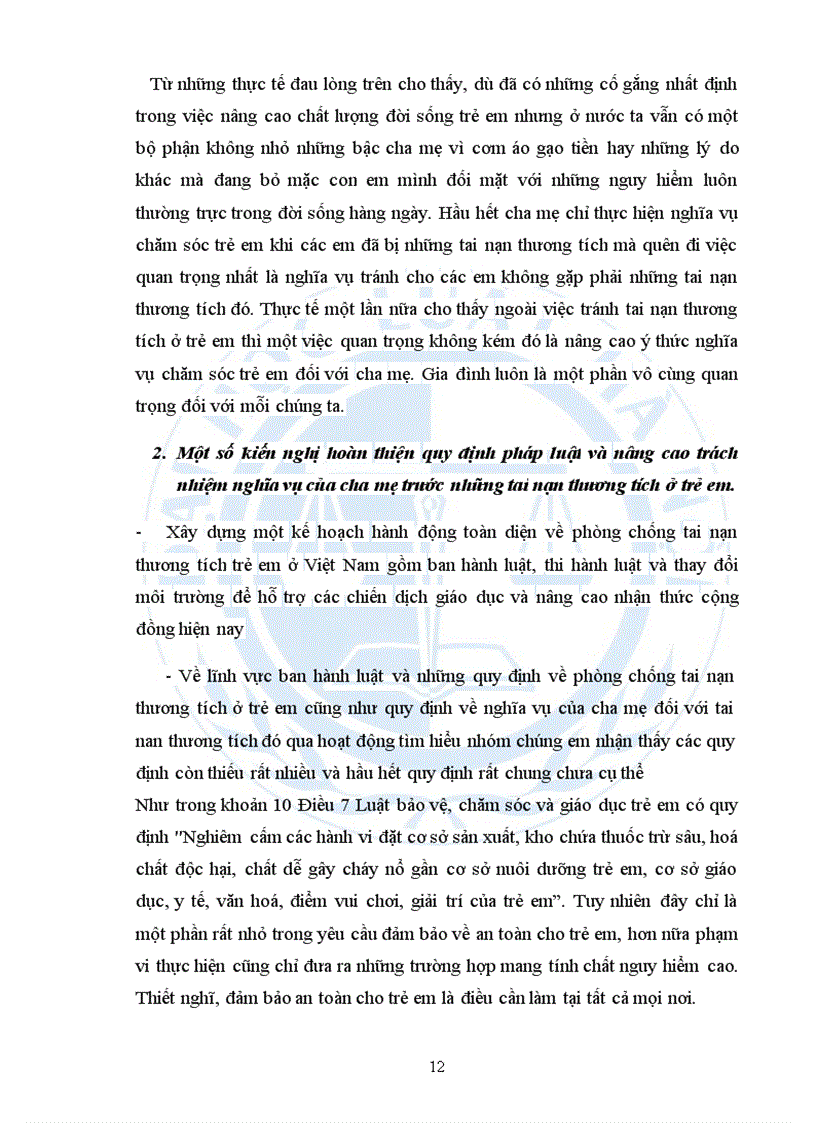 image for page Xác định nghĩa vụ của cha mẹ trước những tai nạn thương tích đối với trẻ em