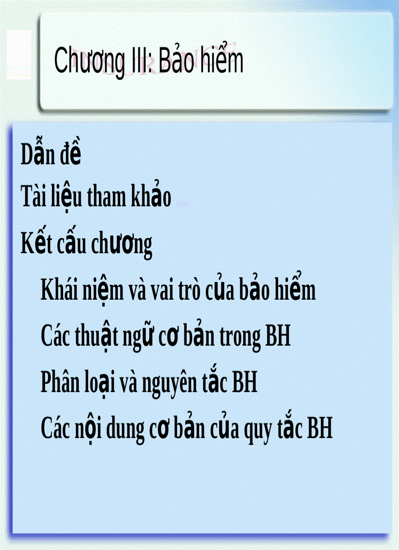 Chương VII Bảo hiểm