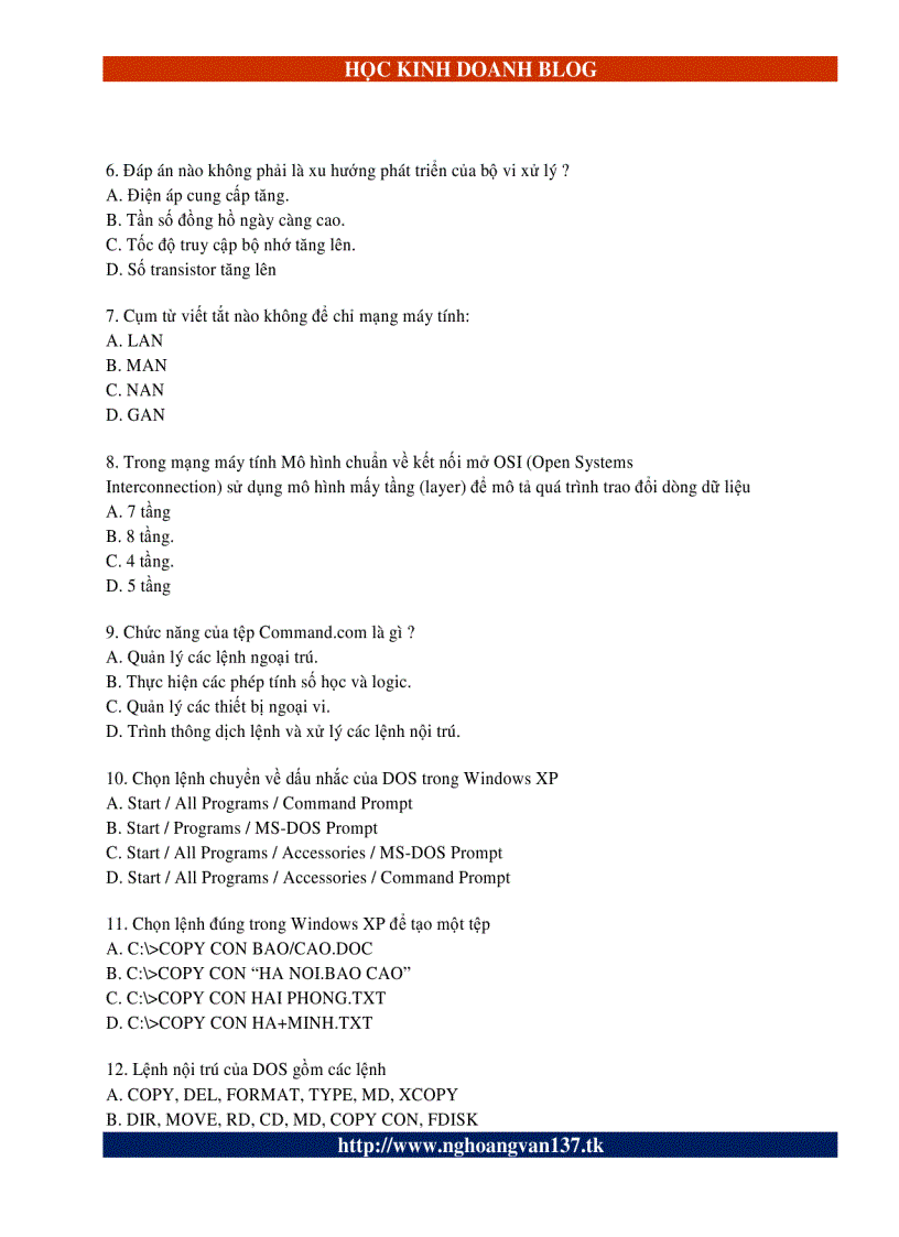 image for page Đề thi tin học văn phòng vào các ngân hàng