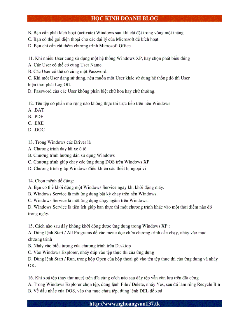 image for page Đề thi tin học văn phòng vào các ngân hàng