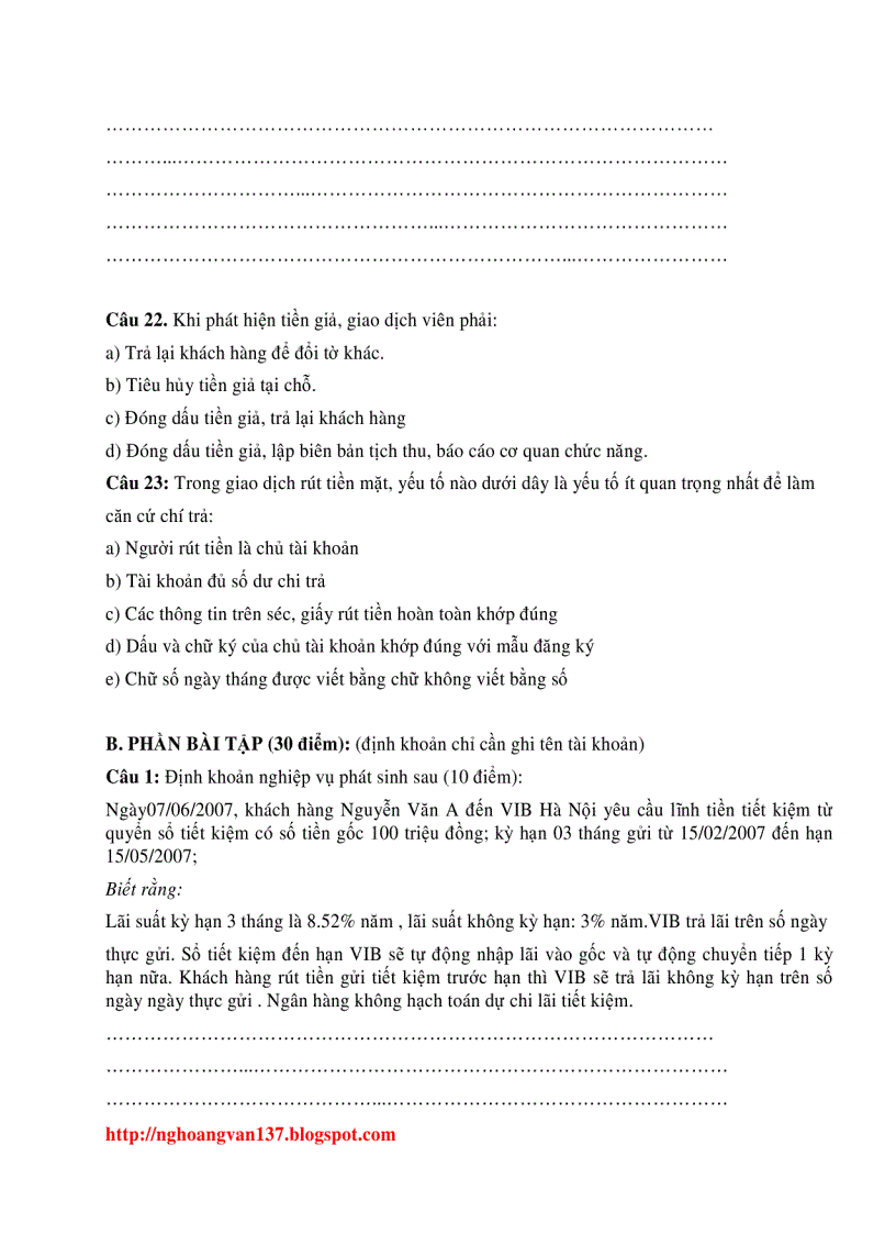 image for page Đề thi giao dịch viên VIB