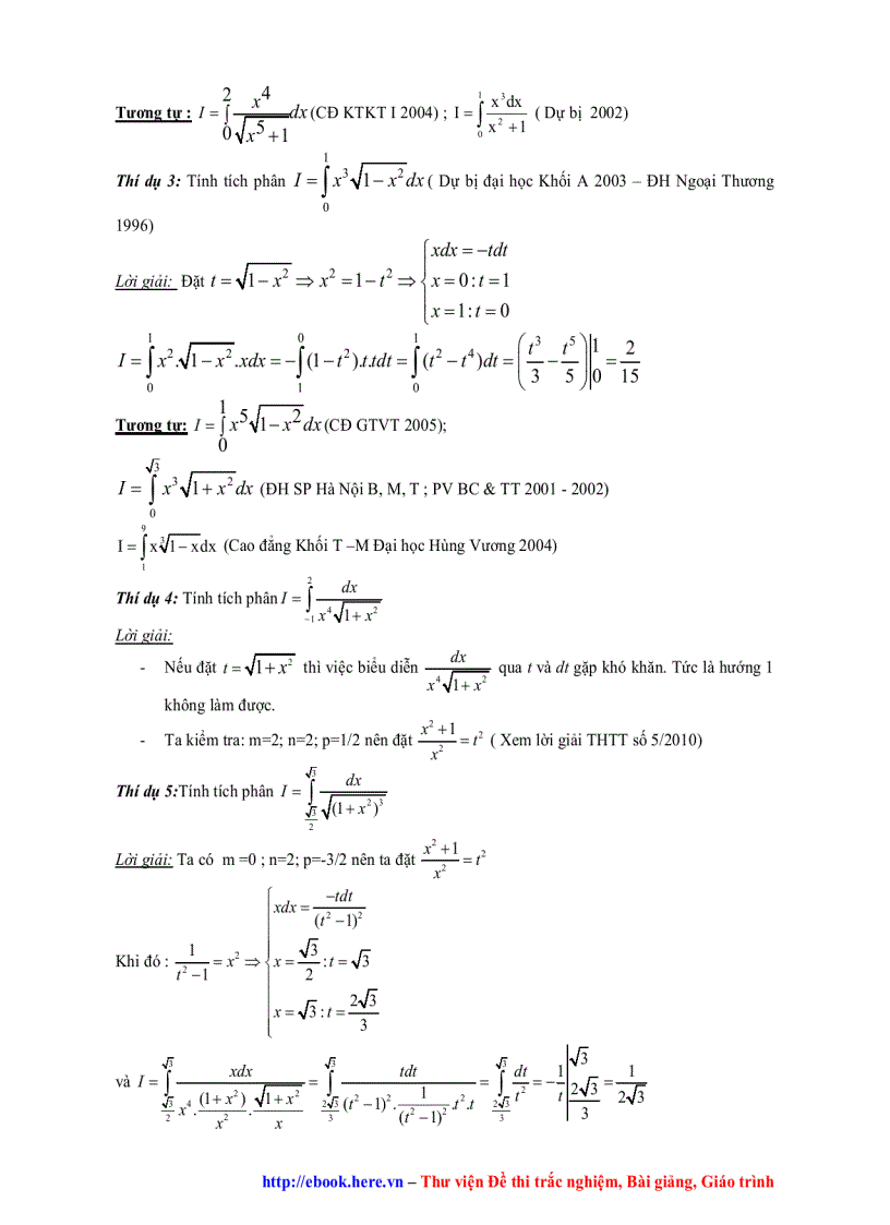 image for page Trao đổi một số cách tính tích phân đặc biệt