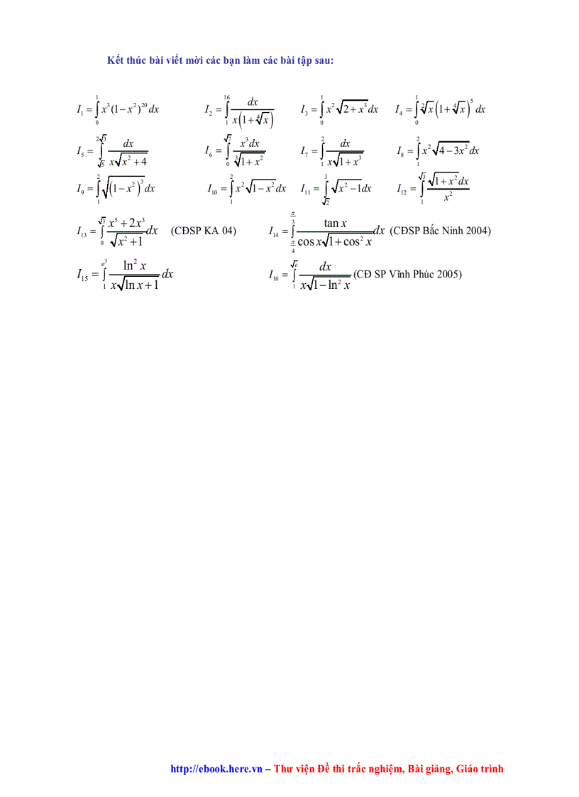 image for page Trao đổi một số cách tính tích phân đặc biệt