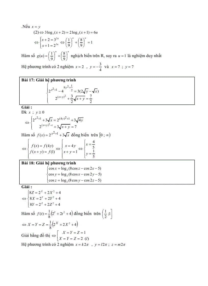 image for page Bài tập Giải phương trình hệ phương trình sử dụng đạo hàm