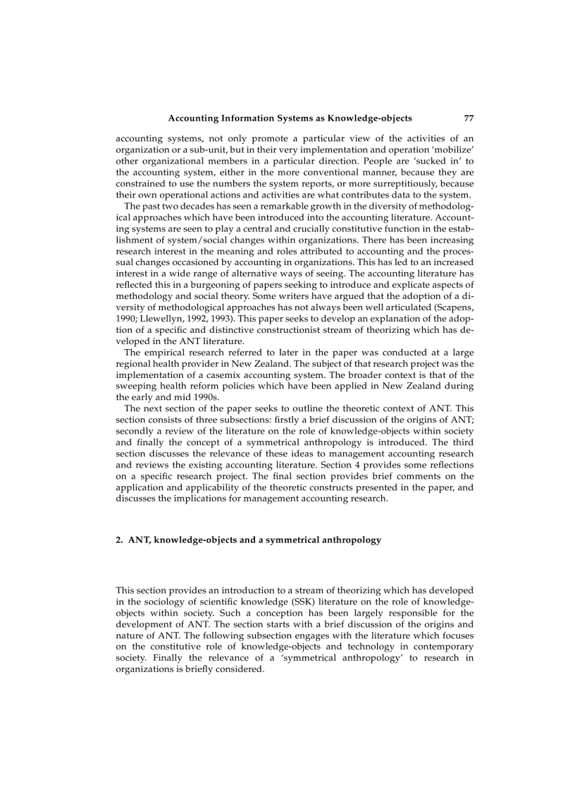 image for page Accounting information systems as knowledge objects some effects of objectualization