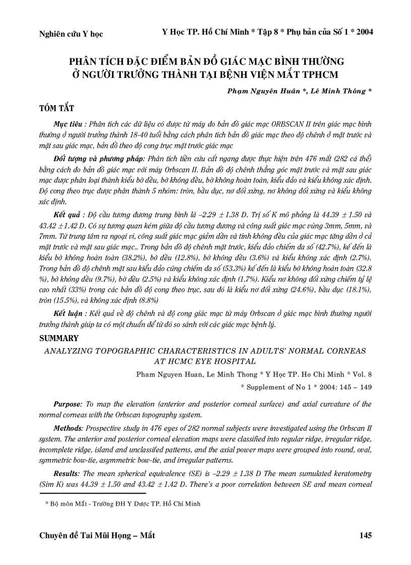 image for page Đánh giá kết quả phẫu thuật Phaco ở bệnh nhân đục thuỷ tinh thể già tại BV Mắt TP HCM