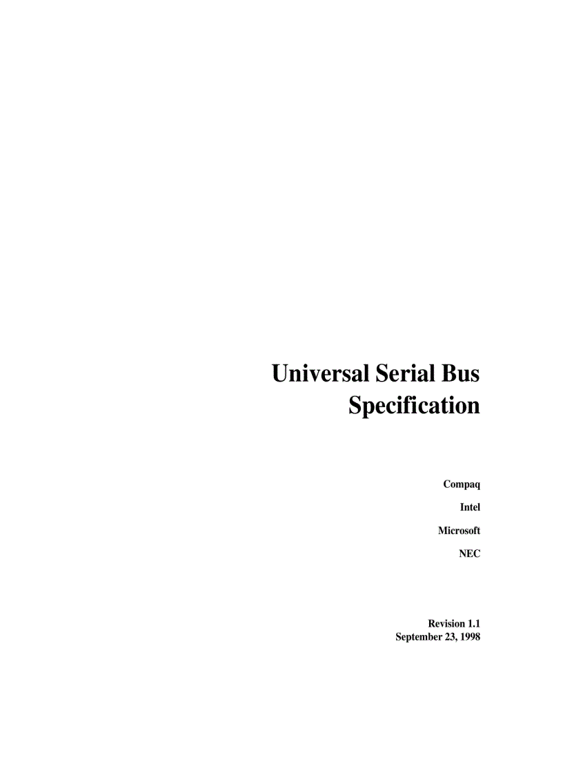 image for page Universal Serial Bus Specification