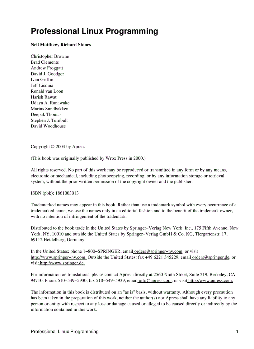 image for page Professional Linux Programming