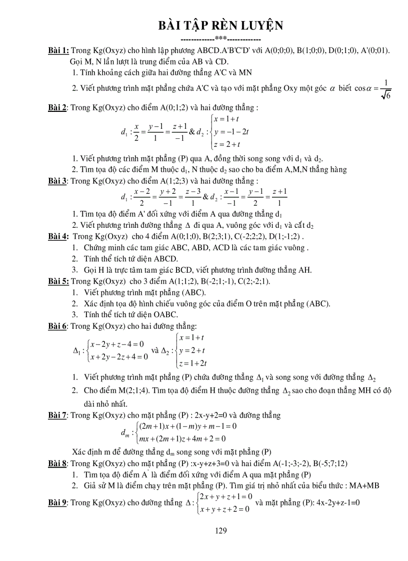 image for page Chuyên đề hình học giải tích trong không gian