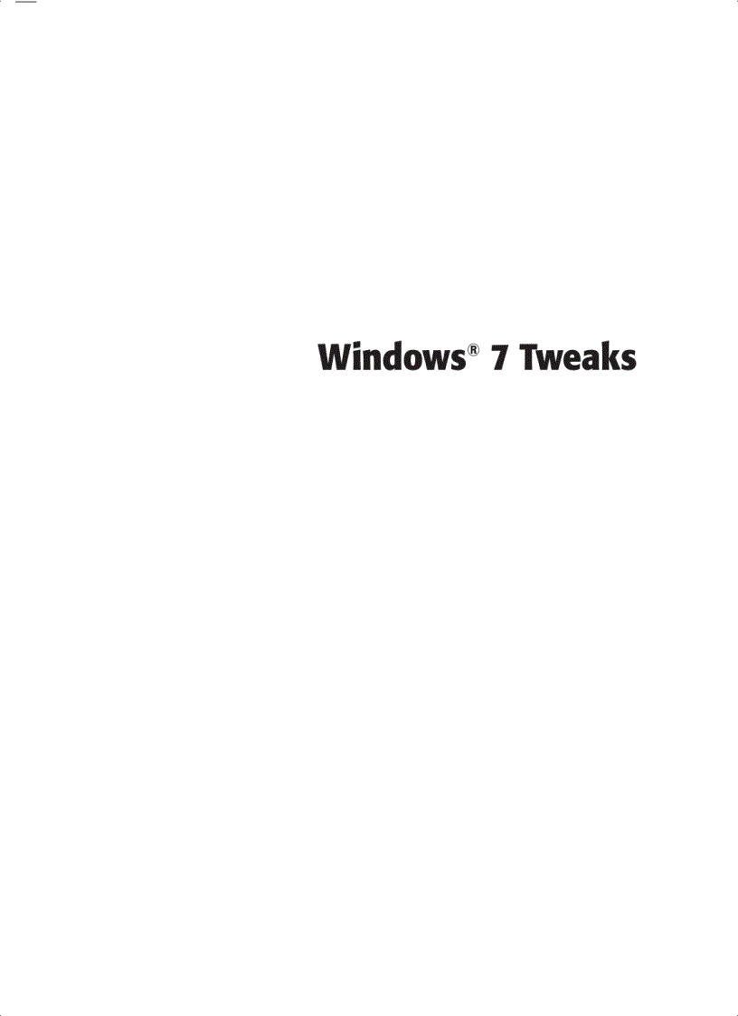 image for page Windows 7 Tweaks