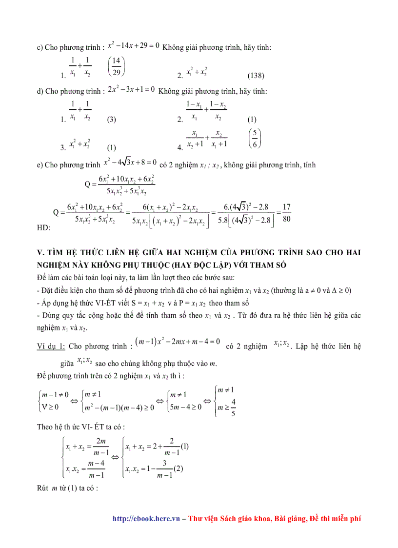 image for page Ứng dụng hệ thức viet