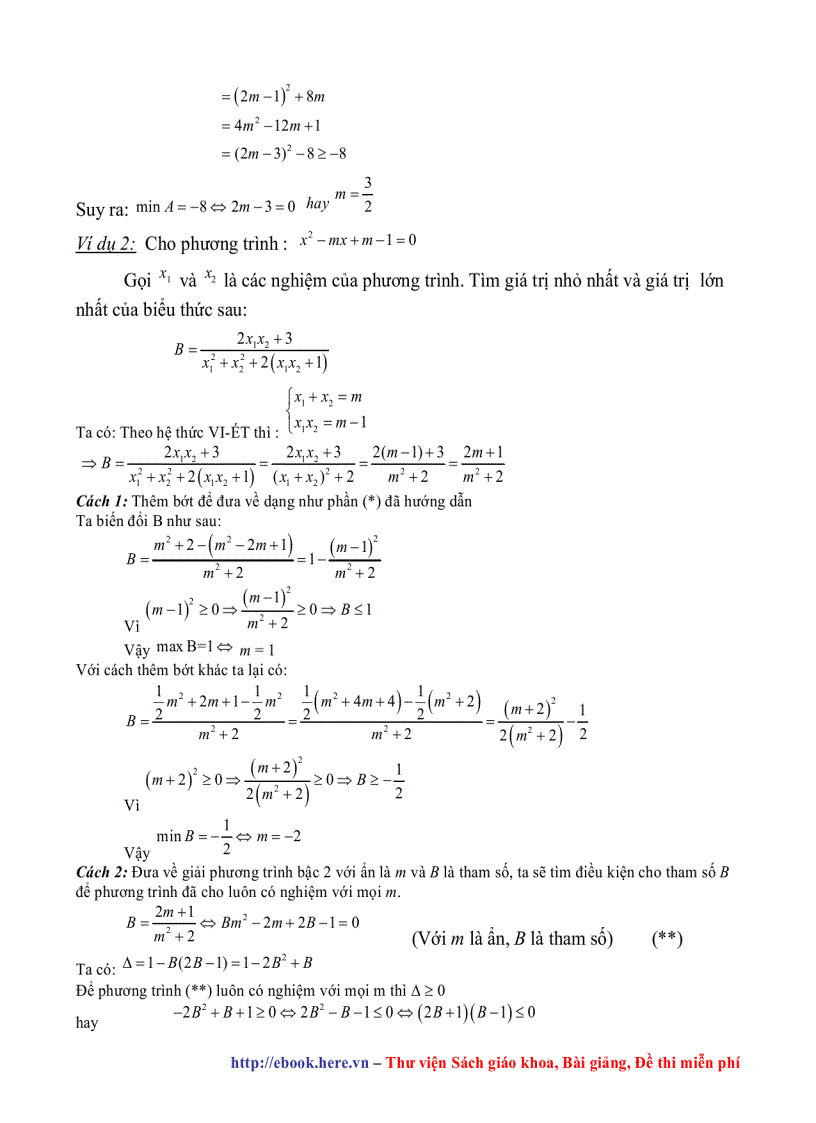 image for page Ứng dụng hệ thức viet