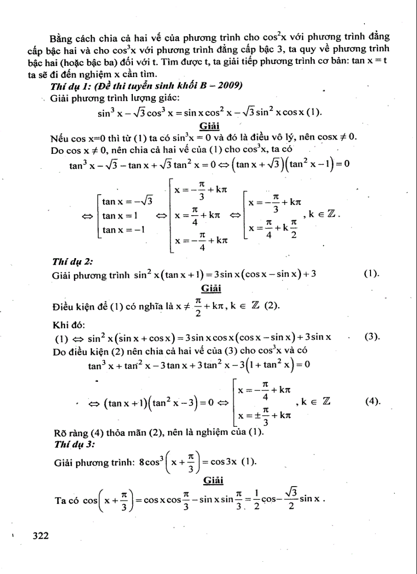 Bài giảng về phương trình bất phương trình lượng giác ôn thi đại học môn toán