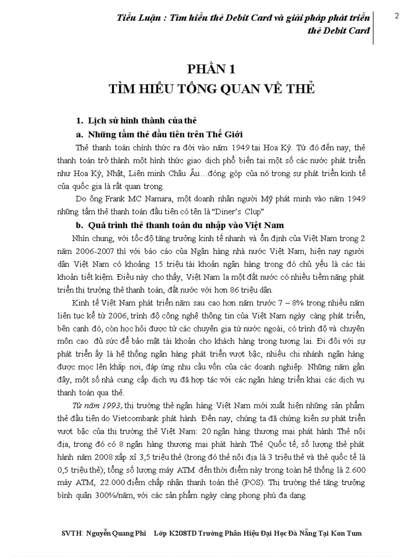 image for page Tiểu Luận Tìm hiểu thẻ Debit Card và giải pháp phát triển thẻ Debit Card