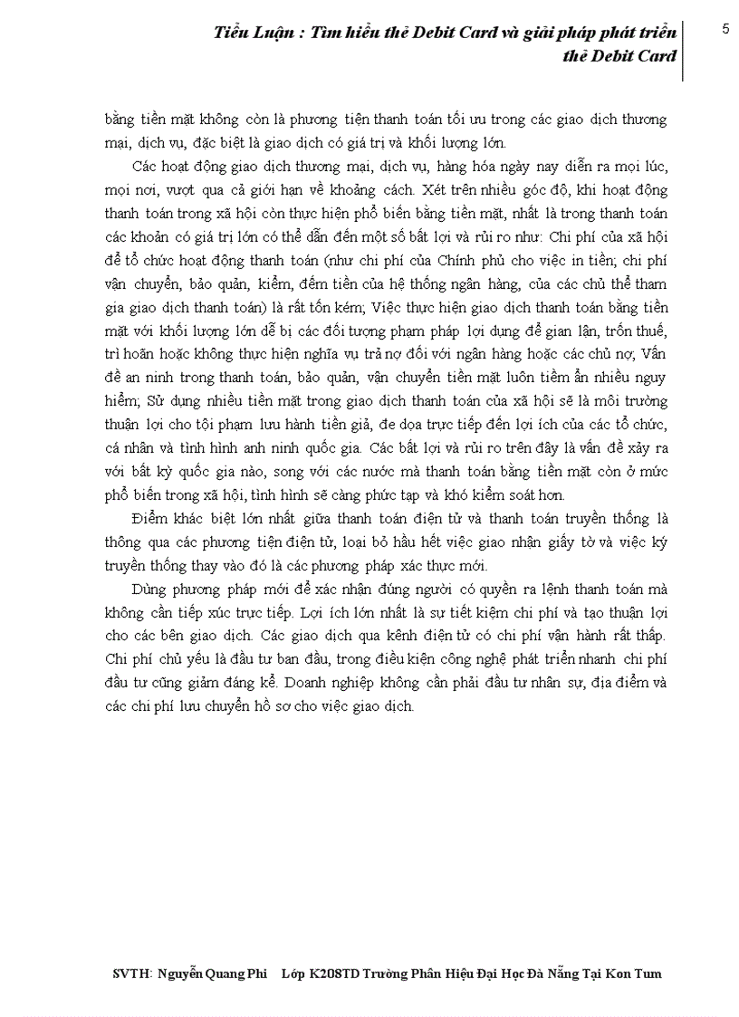 image for page Tiểu Luận Tìm hiểu thẻ Debit Card và giải pháp phát triển thẻ Debit Card