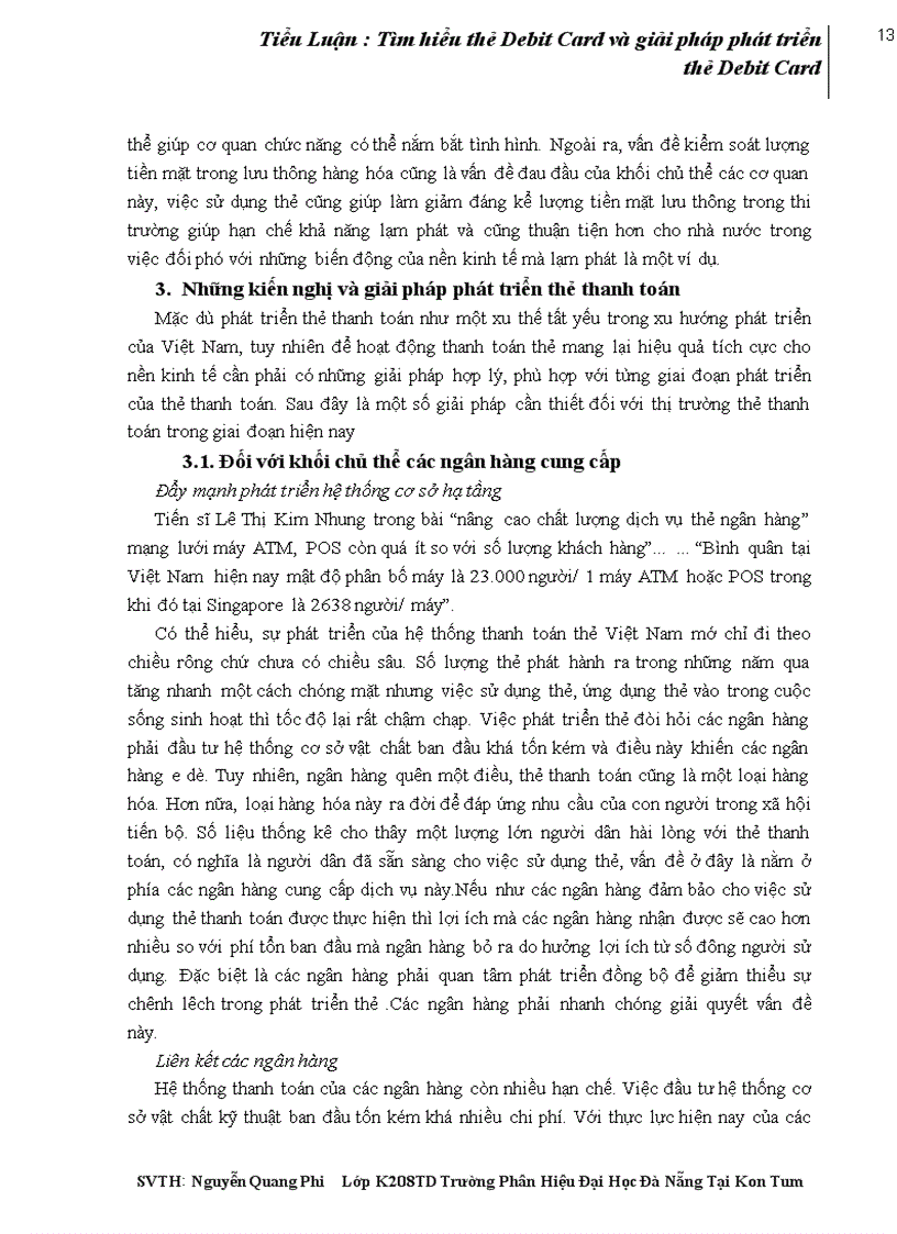 image for page Tiểu Luận Tìm hiểu thẻ Debit Card và giải pháp phát triển thẻ Debit Card