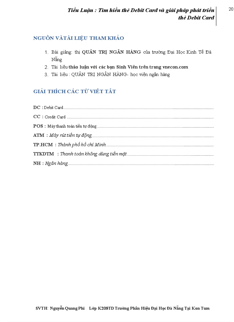 image for page Tiểu Luận Tìm hiểu thẻ Debit Card và giải pháp phát triển thẻ Debit Card