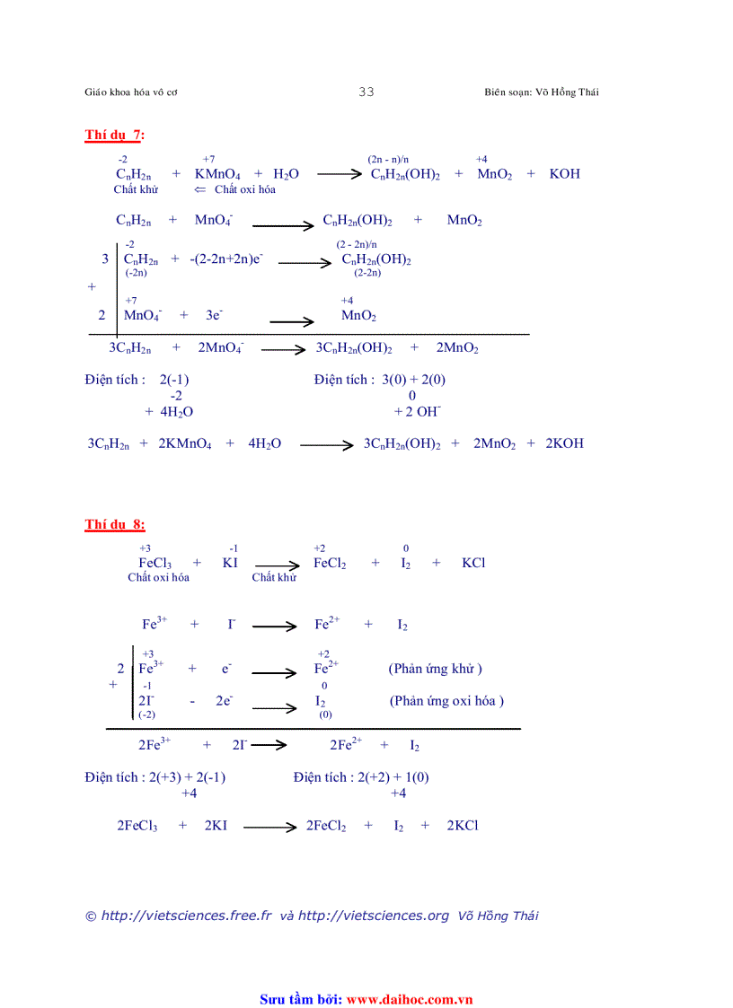 image for page Các phương pháp cân bằng phản ứng oxi hóa khử