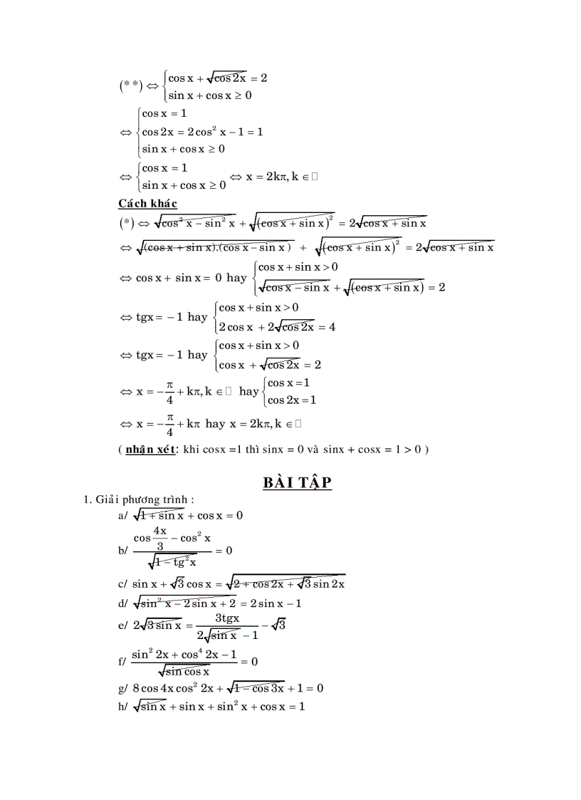 image for page Phương trình lượng giác chứa căn và phương trình lượng giác chứa giá trị tuyệt đối