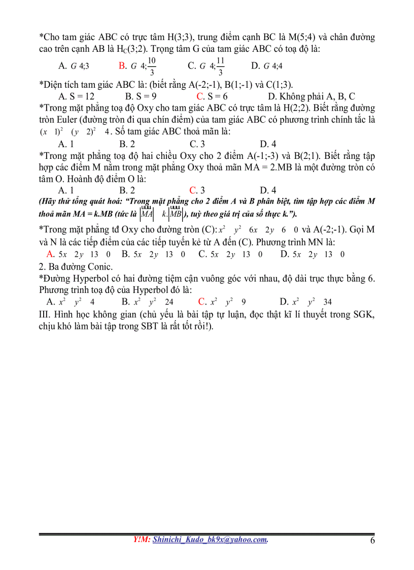 image for page Tuyển tập các câu hỏi trắc nghiệm hình học thpt