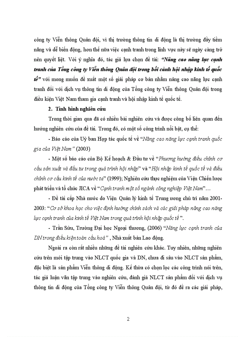image for page Nâng cao năng lực cạnh tranh của Tổng công ty Viễn thông Quân đội