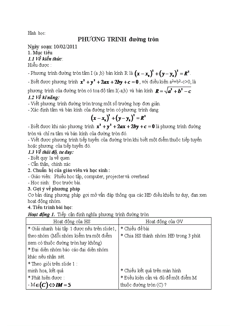 image for page Hình học Phương trình đường tròn