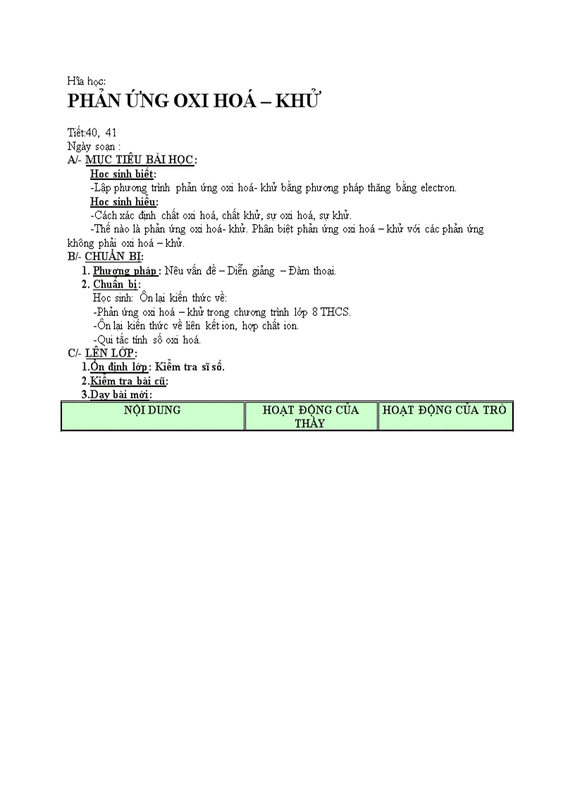 image for page Hóa học PHẢN ỨNG OXI HOÁ KHỬ 1