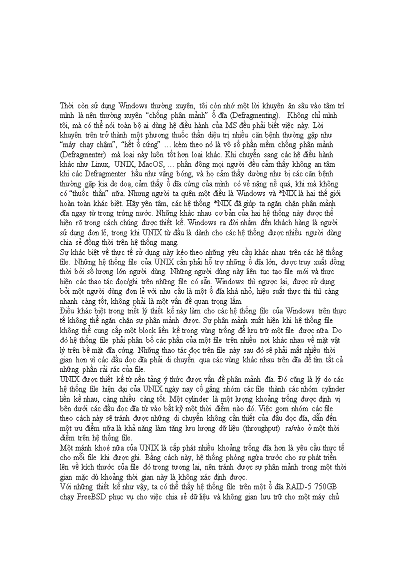 image for page Sự phân mảnh trên UNIX file system