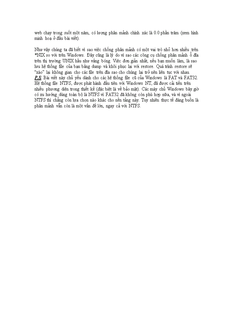 image for page Sự phân mảnh trên UNIX file system