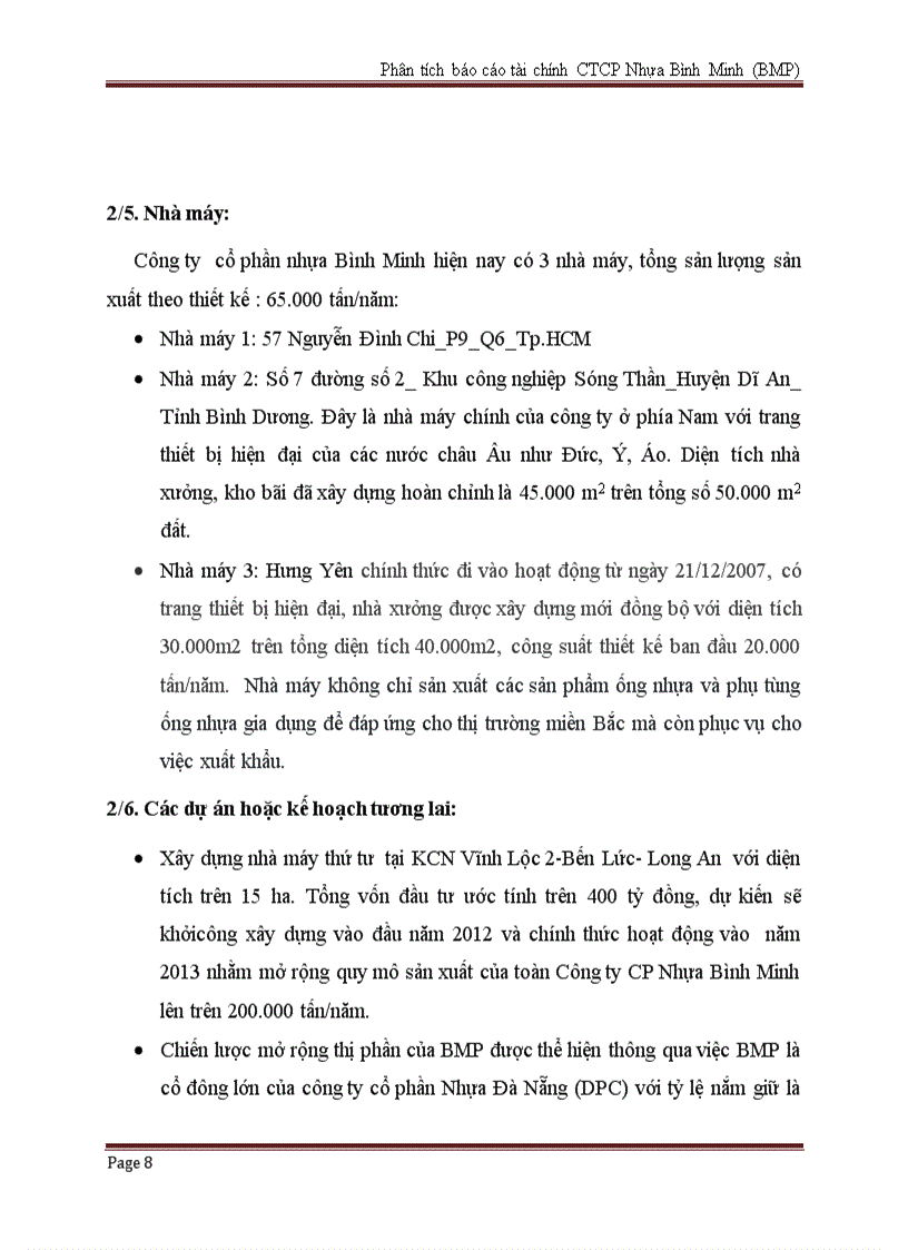 image for page Phân tích báo cáo tài chính công ty cổ phần nhựa bình minh bmp
