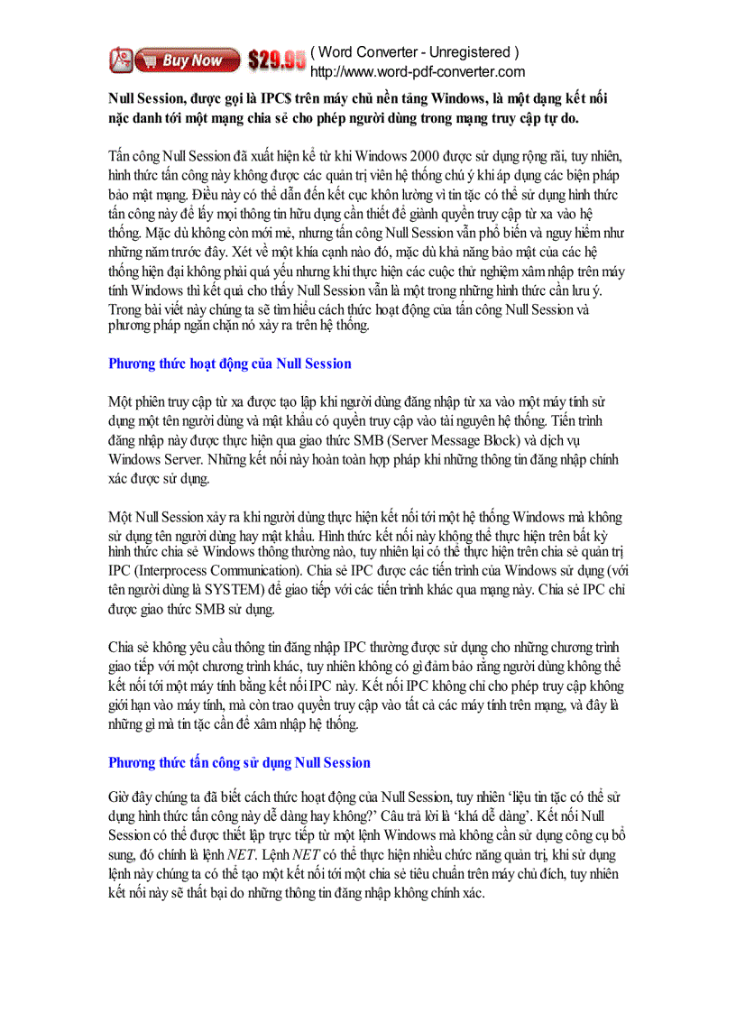 image for page Tìm hiểu tấn công Null Session