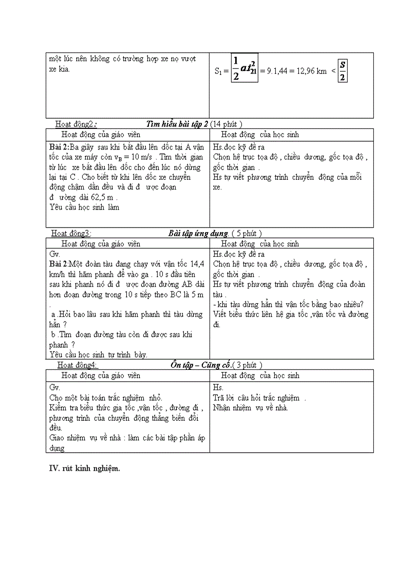 image for page Vật lý Bài tập về chuyển động thẳng biến đổi đều