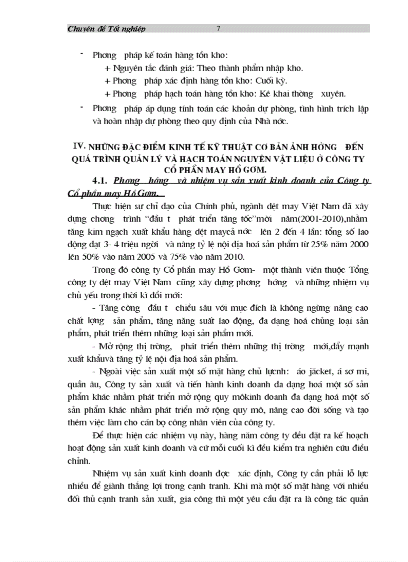 image for page Tổ chức công tác hạch toán nguyên vật liệu ở công ty Cổ phần may Hồ Gươm