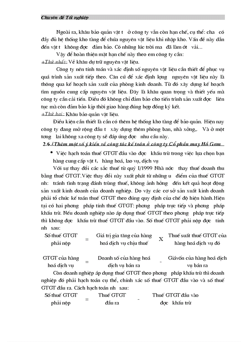 image for page Tổ chức công tác hạch toán nguyên vật liệu ở công ty Cổ phần may Hồ Gươm