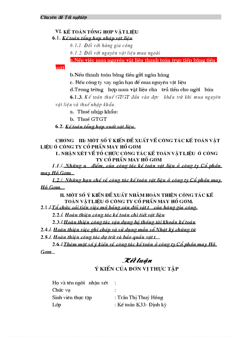 image for page Tổ chức công tác hạch toán nguyên vật liệu ở công ty Cổ phần may Hồ Gươm