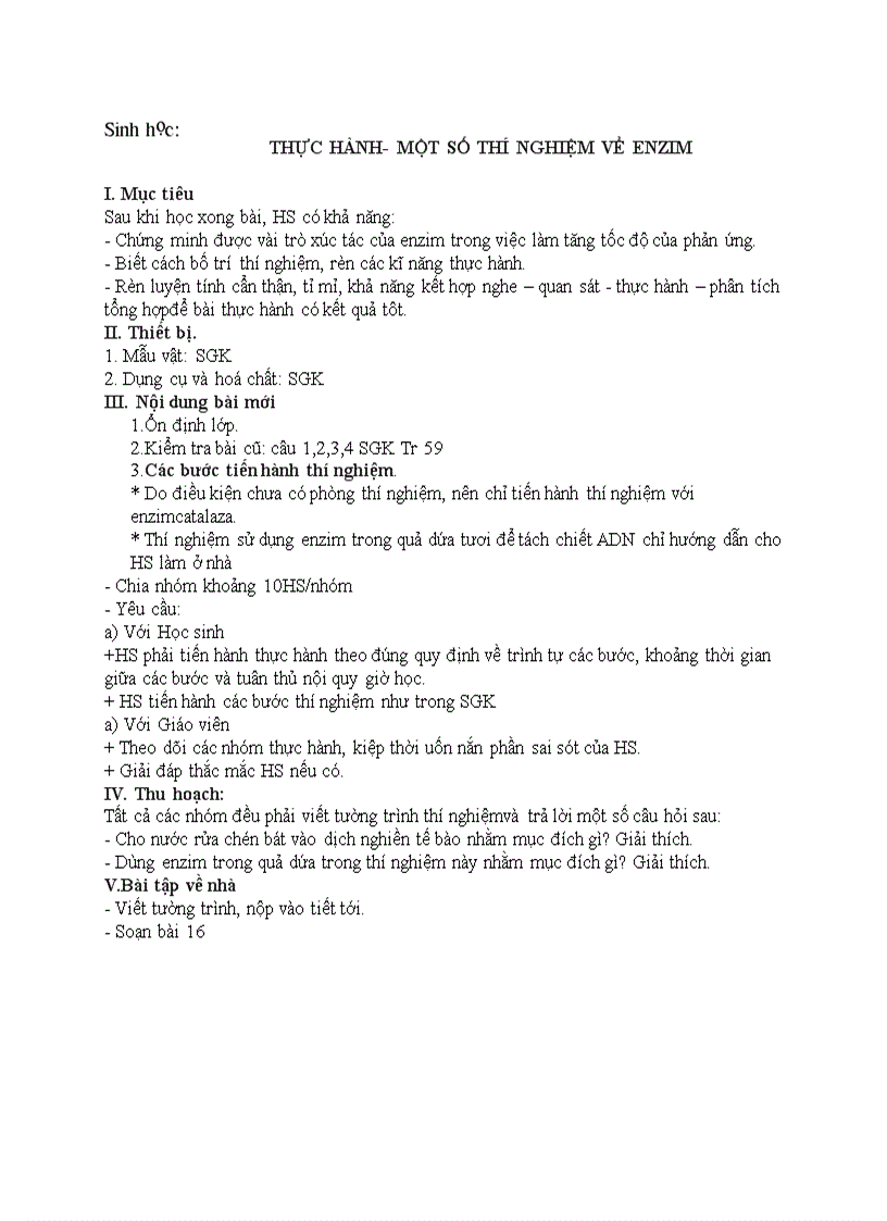 image for page Sinh học THỰC HÀNH MỘT SỐ THÍ NGHIỆM VỀ ENZIM