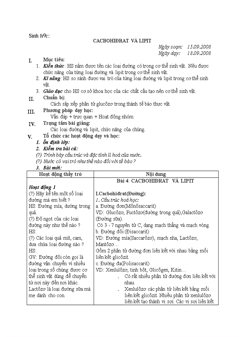 image for page Sinh học CACBOHIĐRAT VÀ LIPIT