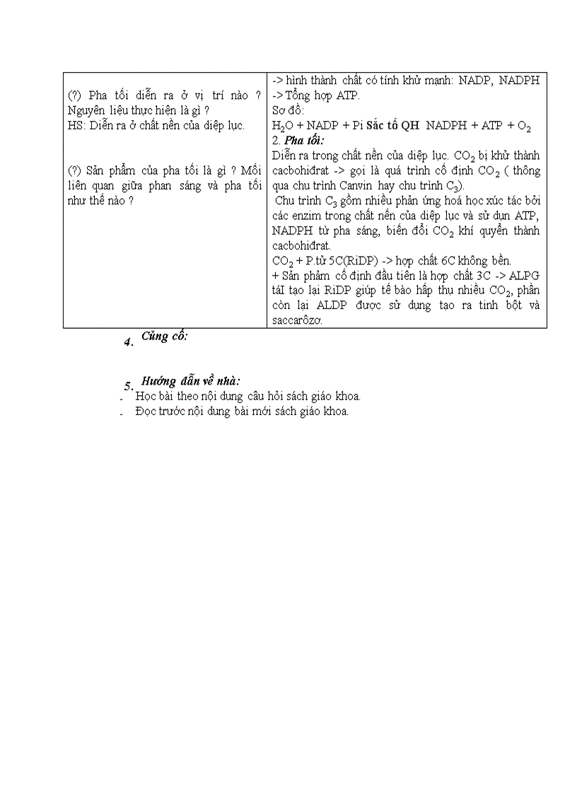 image for page Sinh học QUANG HỢP