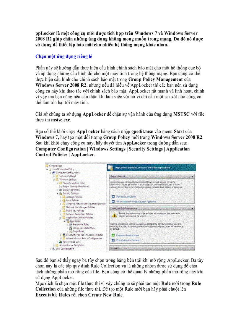 image for page Bảo mật ứng dụng bằng AppLocker