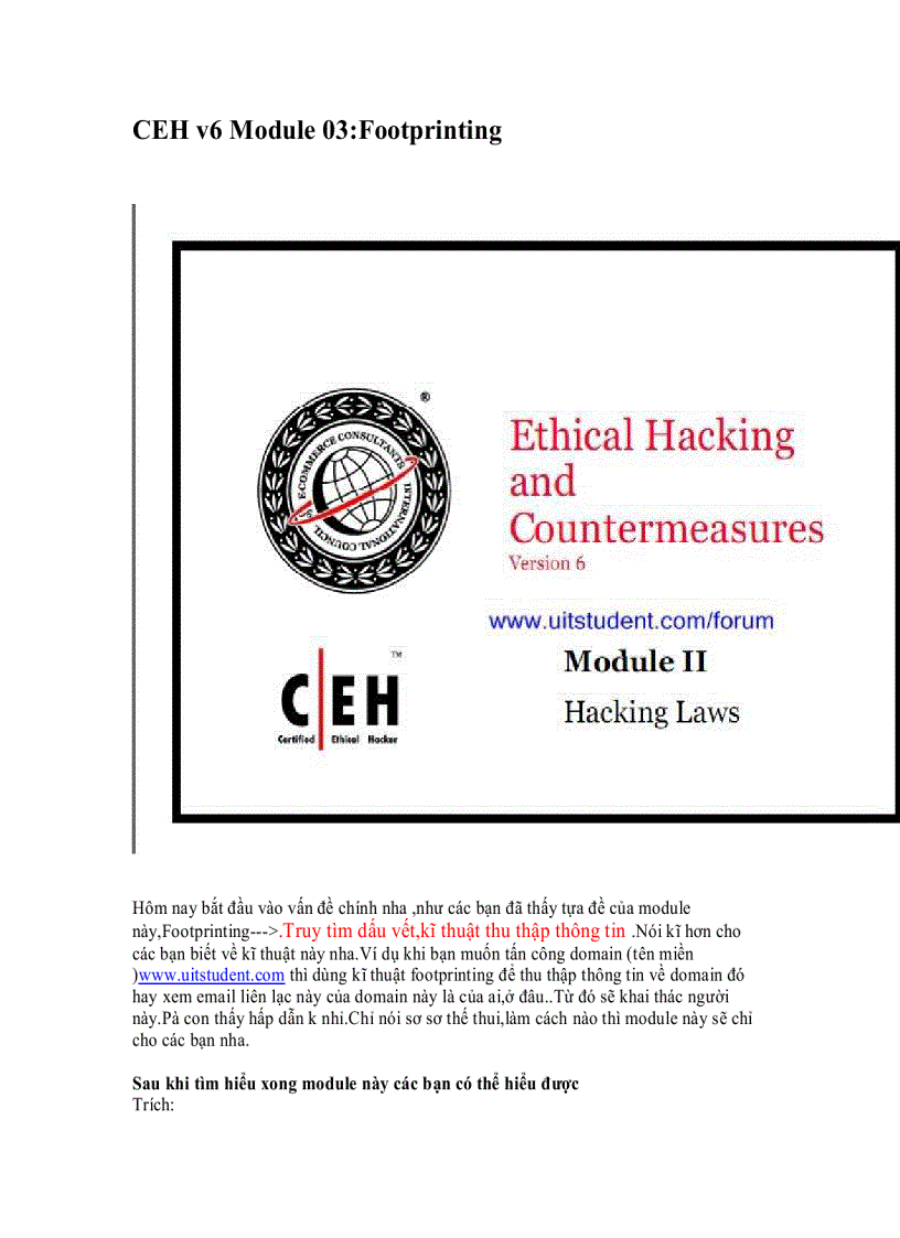 image for page CEH v6 Module 03 Footprinting